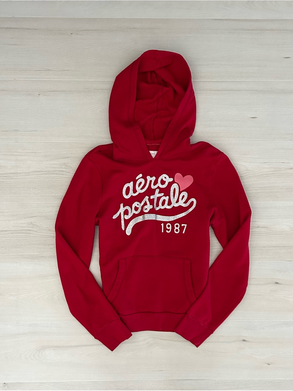 red aeropostale glitter hoodie